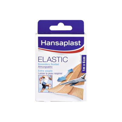 Hansaplast ELASTIC Pflaster, Wundschnellverband, Wundpflaster, 1 m x 6 cm, 1009239 Söhngen