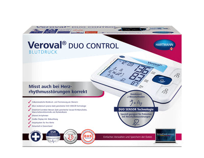 Veroval duo control medium, Blutdruckmessgerät, Oberarm, RR, Oberarmumfang von 22 bis 32 cm, hohe Messgenauigkeit, auch bei Herzrhythmusstörungen (Arrhythmien), 925501 Hartmann