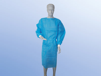 Einmalkittel, Besucherkittel, Schutzkittel, blau mit Strickbündchen Breite 140cm / 160 cm / Länge 125cm /144 cm Arml.61cm Armb.32, 40g/m² Dahlhausen