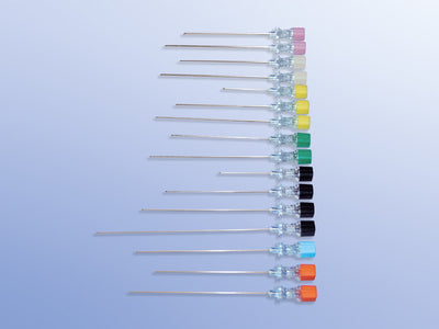 Spinal-Kanüle 18 G - 27G, rosa, braun, gelb, grün, schwarz, blau, orange, VE = 25 Stück Dahlhausen