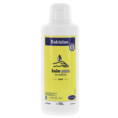 Baktolan balm pure, 350 ml, Pflegebalsam, Händepflege und Hautschutz, Intensiv pflegender Wasser-in-Öl (w/o) Balsam mit Vitamin E, für die trockene und empfindliche Haut, 975023 Hartmann