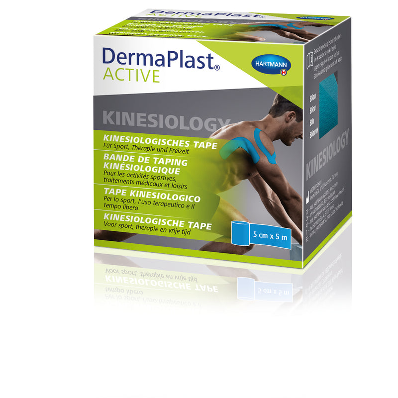 DermaPlast Active Kinesiology Tape blau 5cm x 5m, Kinesiologisches Tape - für Sport, Therapie und Freizeit, 522040, 522041, 
522042 Hartmann