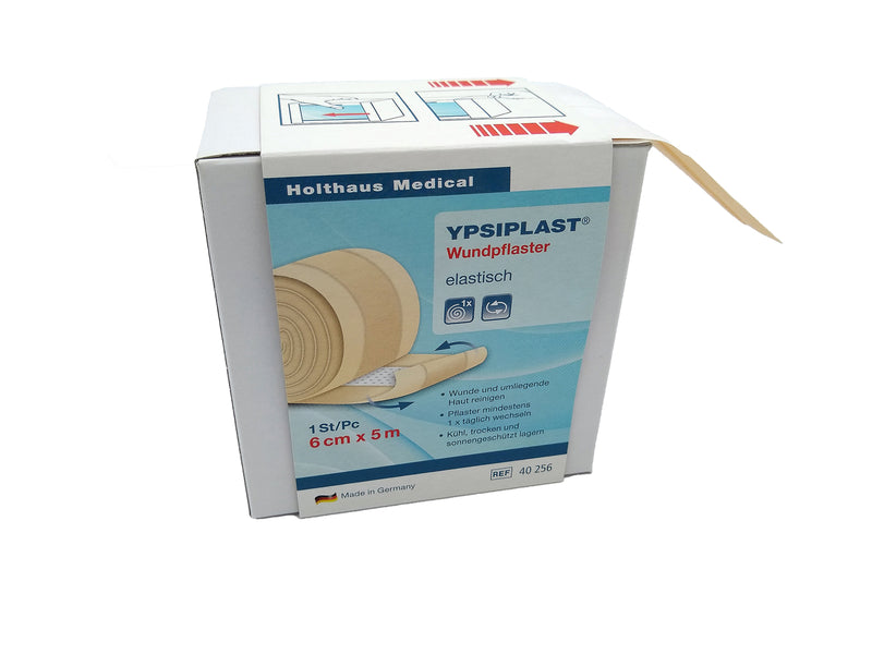 YPSIPLAST® Wundpflaster, Pflaster, Wundschnellverband, für Gelenke und bewegte Körperstellen geeignet, 4cm x 5m, 6cm x 5m, 8cm x 5m Holthaus