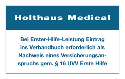 Aufkleber „Eintrag Verbandbuch“, 60 x 100 mm, 50350 Holthaus